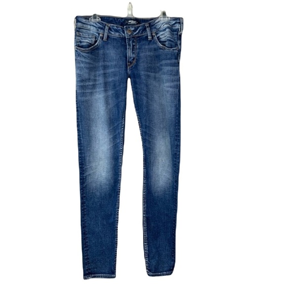 Men’s Silver Ombré & Whiskering Blue Denim Jeans